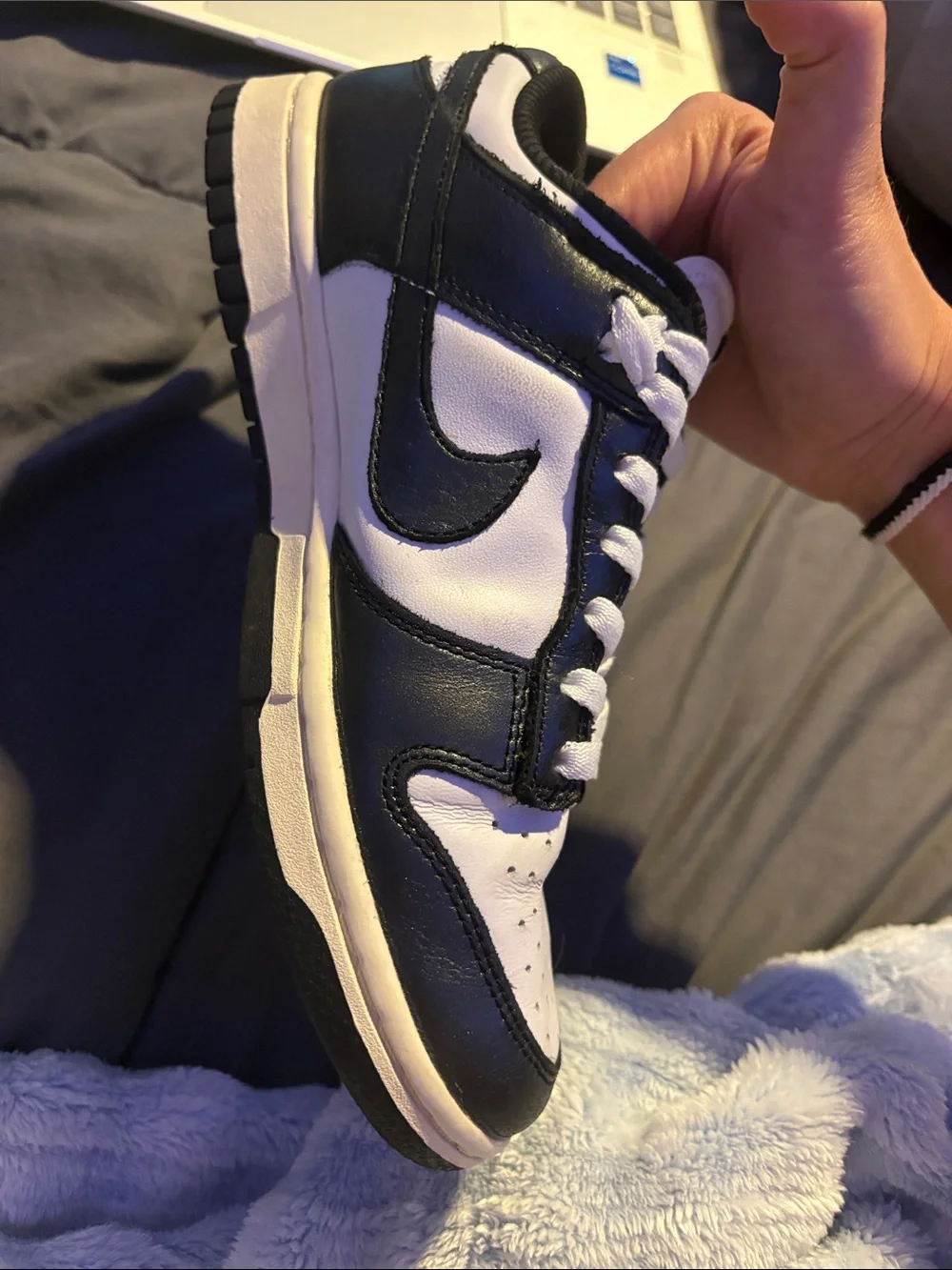 Nike Black and White Athletic Sneakers with QR Tag